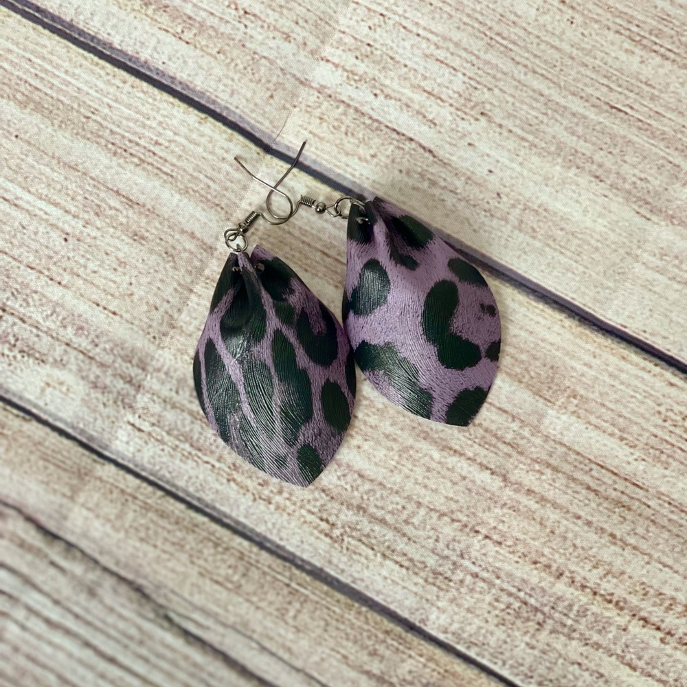 Faux leather earrings